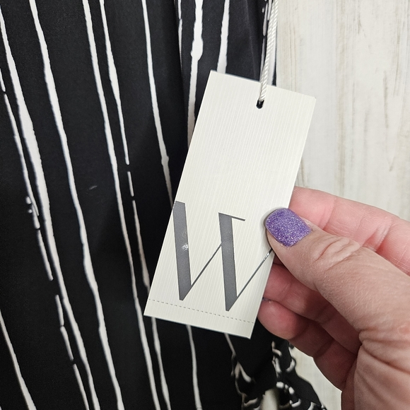 Worthington Sleeveless Black Blouse Cinch Tie Sides Mock Neck Top NWT Size XS - Picture 6 of 9